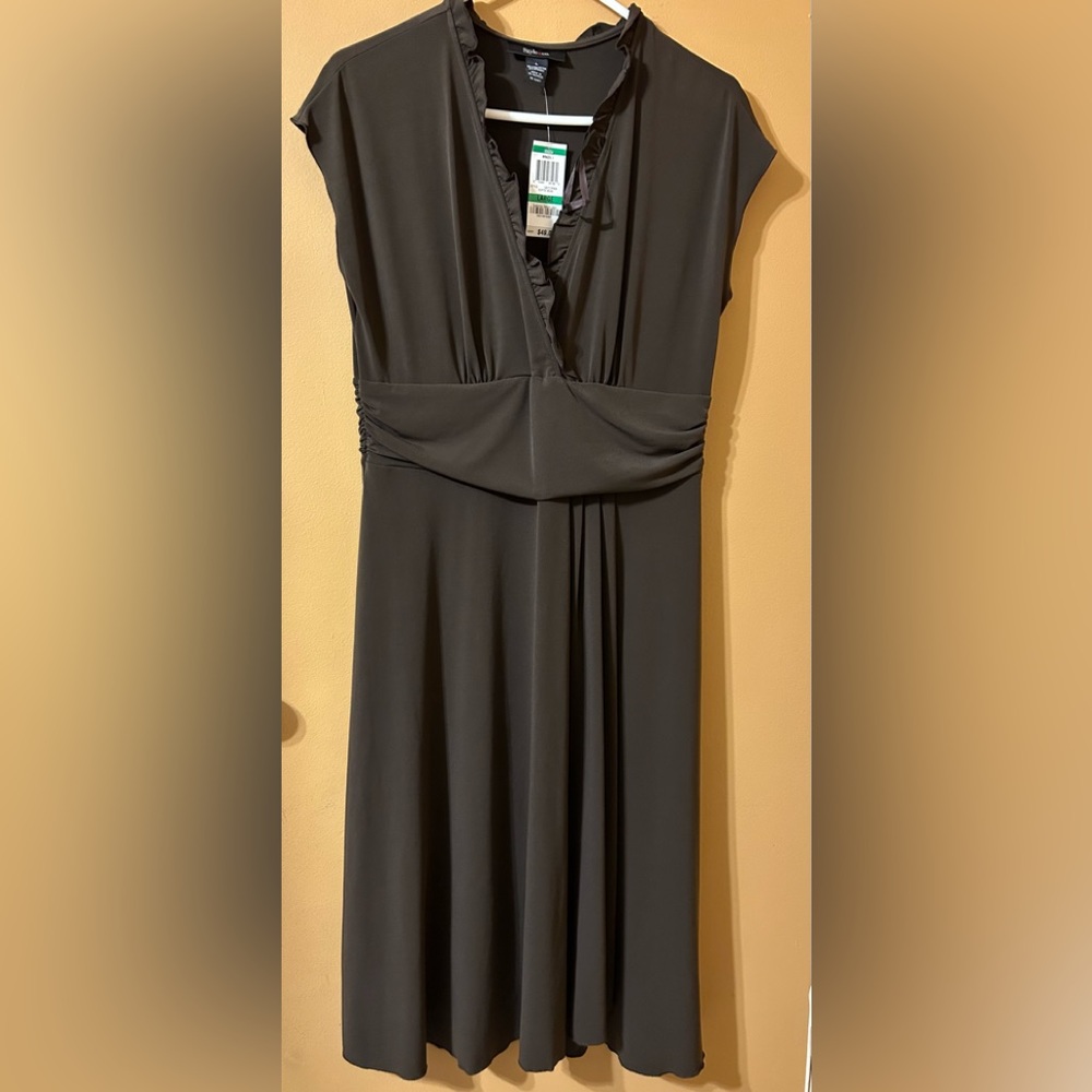 Brown faux wrap dress